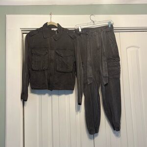 Young Fabulous and Broke Matching Set - Soft Grey Denim